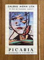 Francis Picabia original art poster used - 18.1"×28.0" (46×71cm)