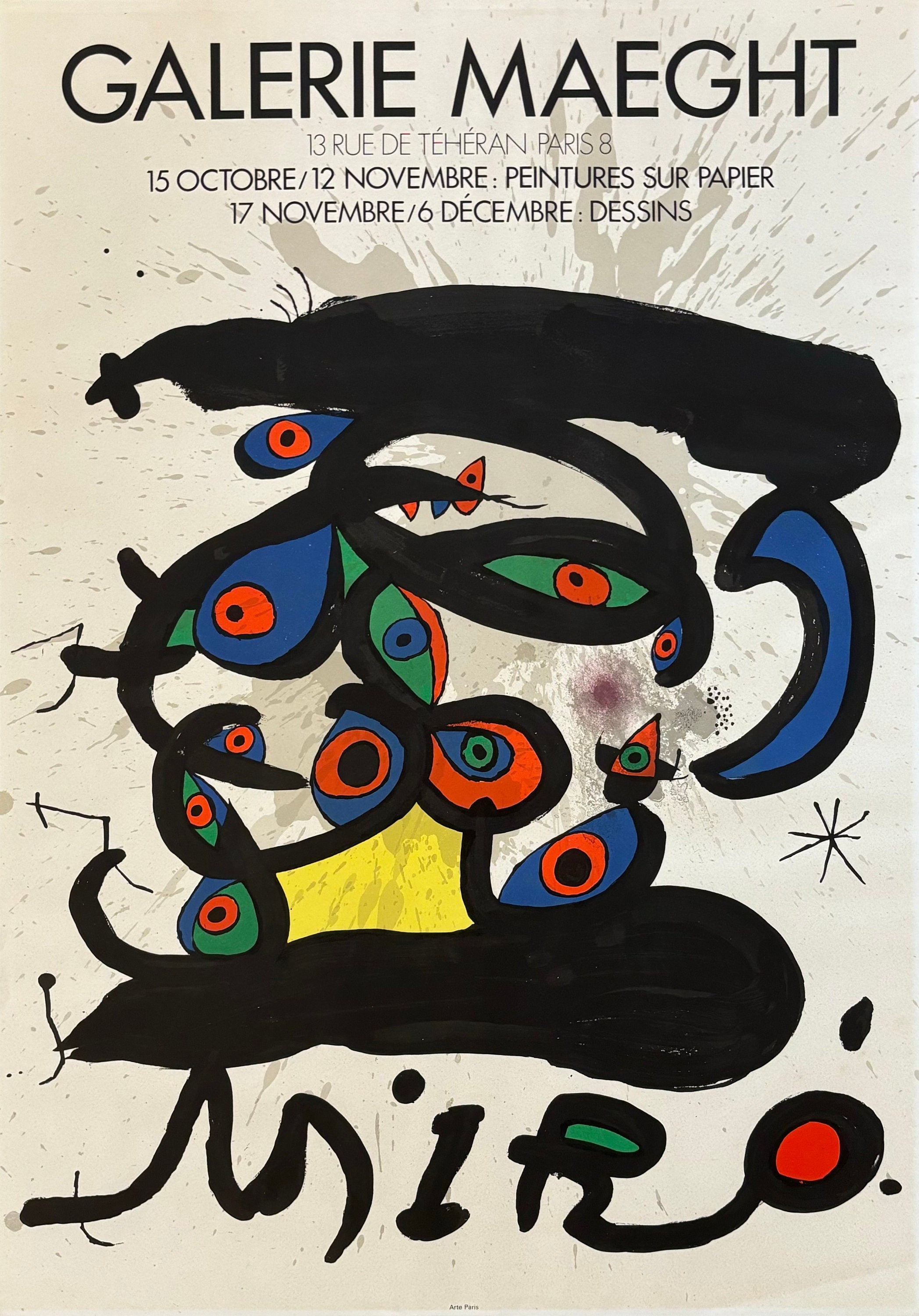 Miró Original-Kunstausstellungsplakat – 56,5×80 cm (22,2"×31,5")