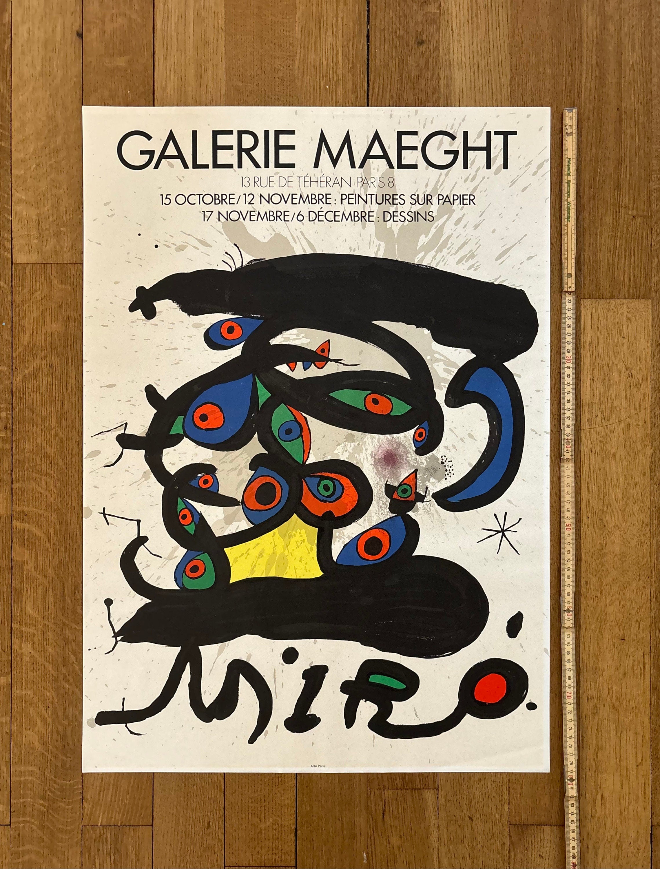 Miró Original-Kunstausstellungsplakat – 56,5×80 cm (22,2"×31,5")