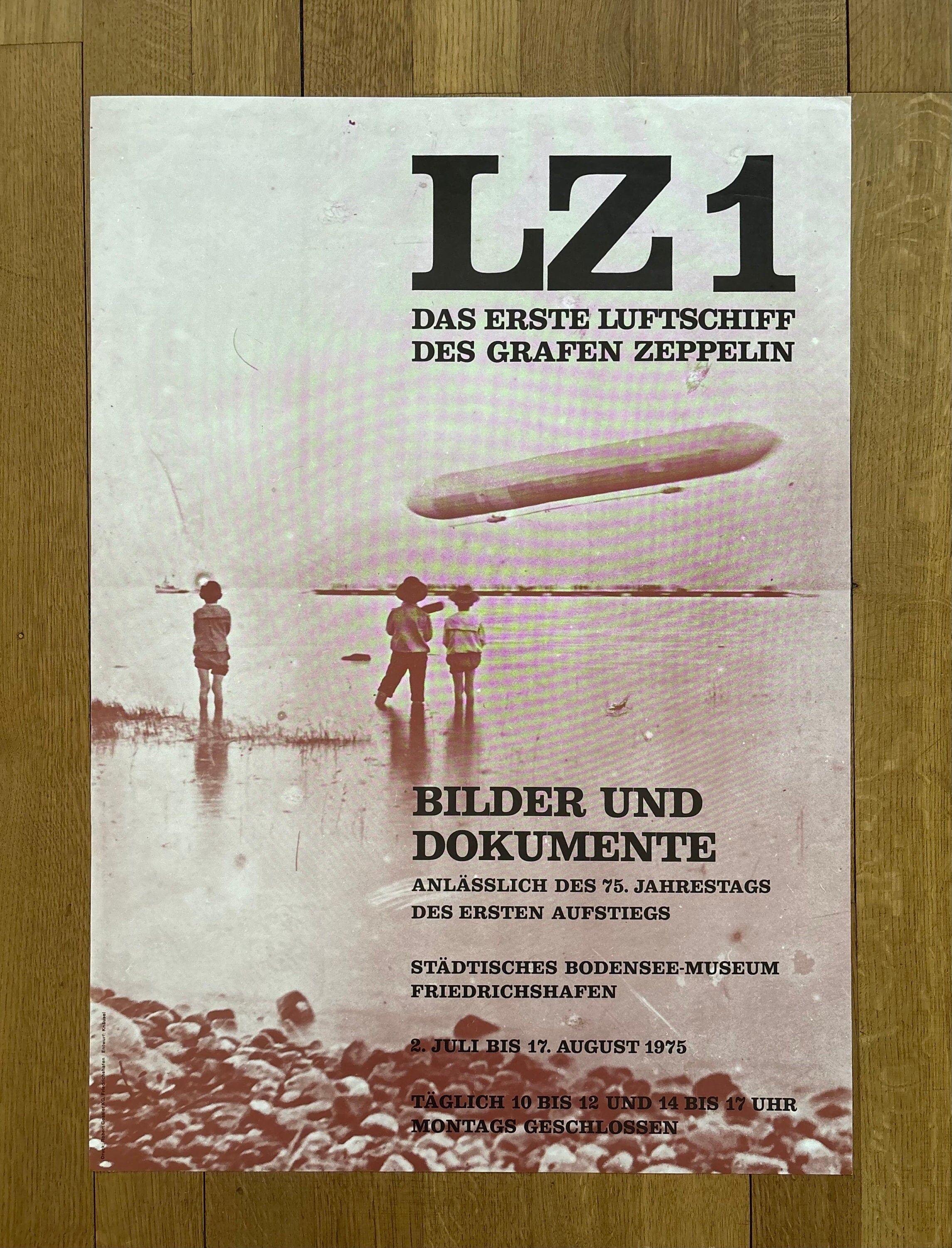 Affiche d'art originale Zeppelin LZ 1 - 60×84 cm (23,6"×33,1")