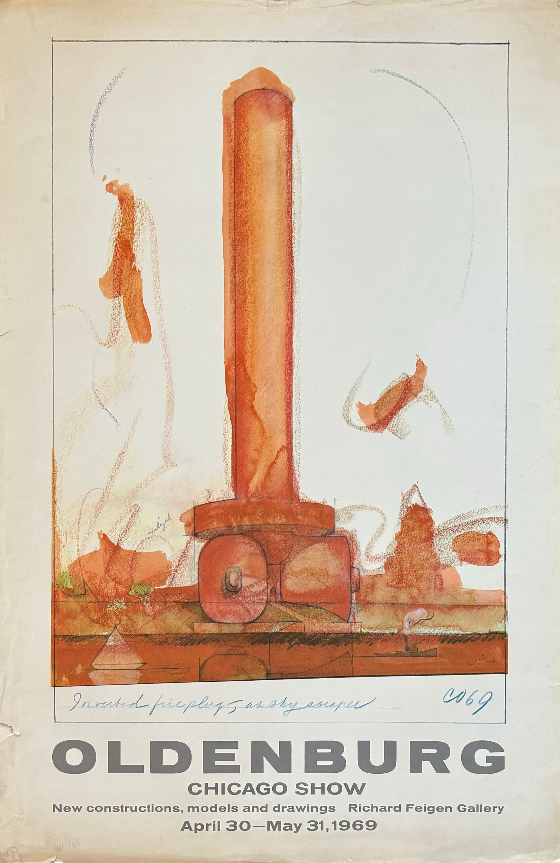 Claes Oldenburg Original-Kunstplakat – 25.0"×38.0" (63,5×96,5 cm)