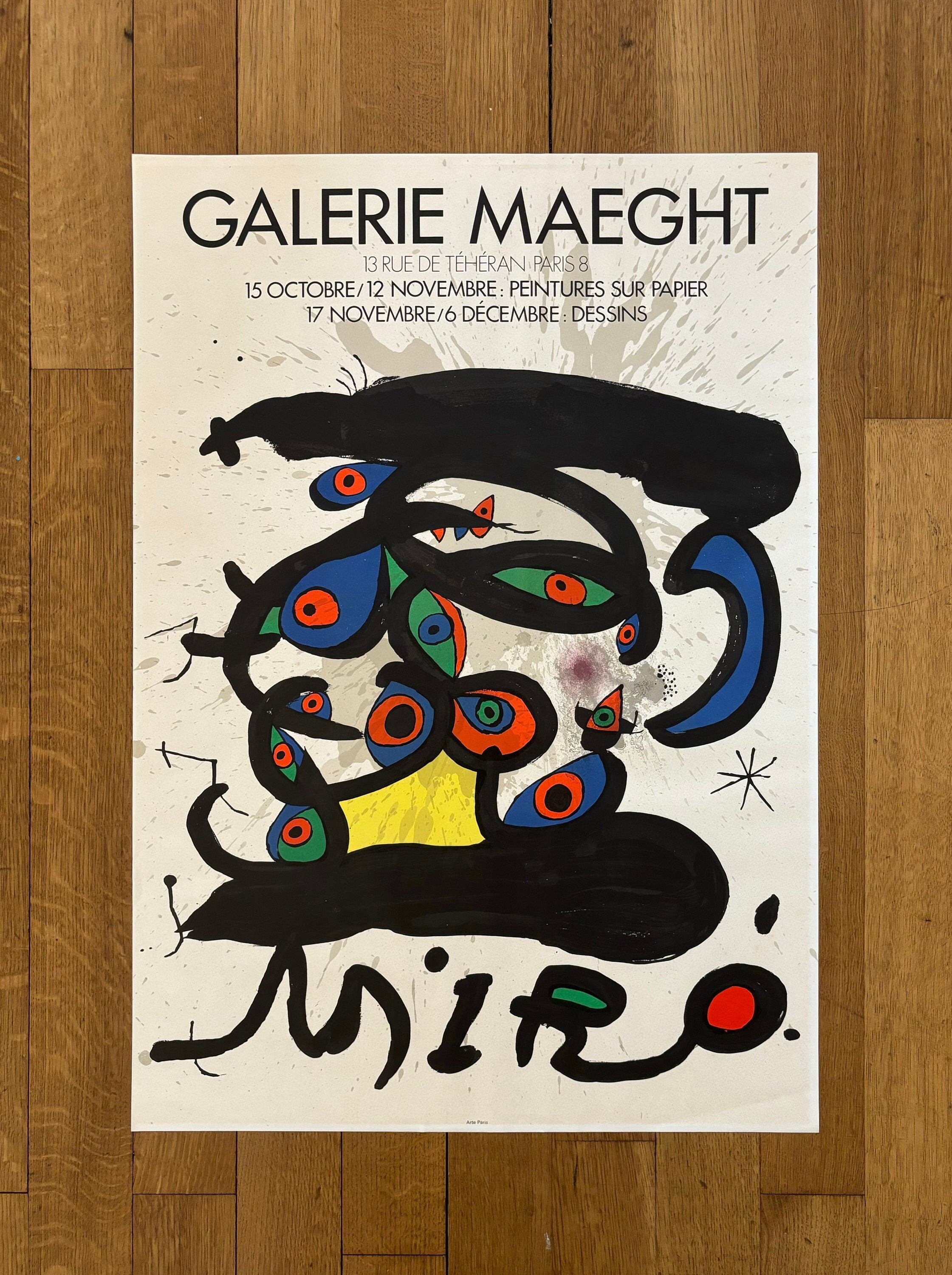 Miró Original-Kunstausstellungsplakat – 56,5×80 cm (22,2"×31,5")
