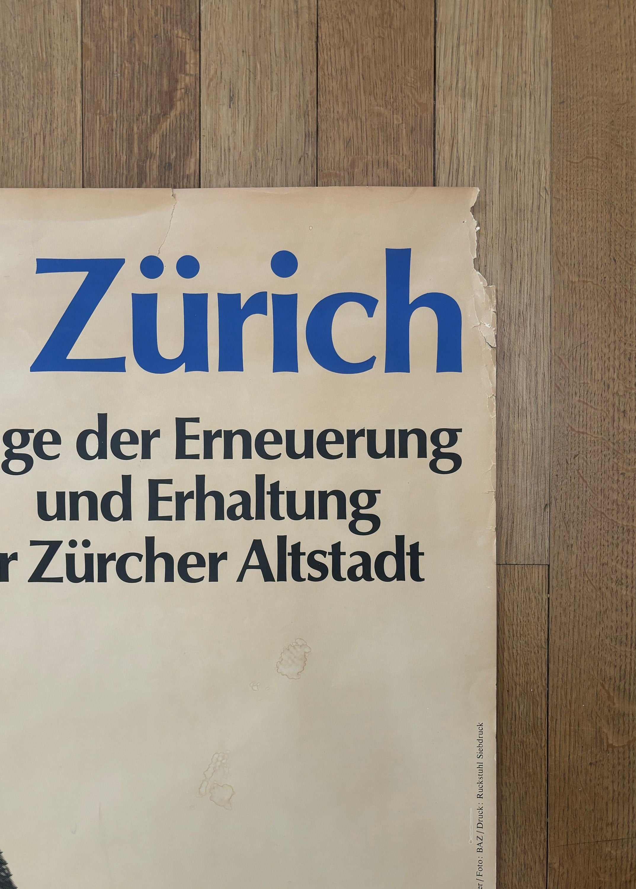 Helmhaus Zürich original art poster - 35.4"×50.2" (90×127.5cm)