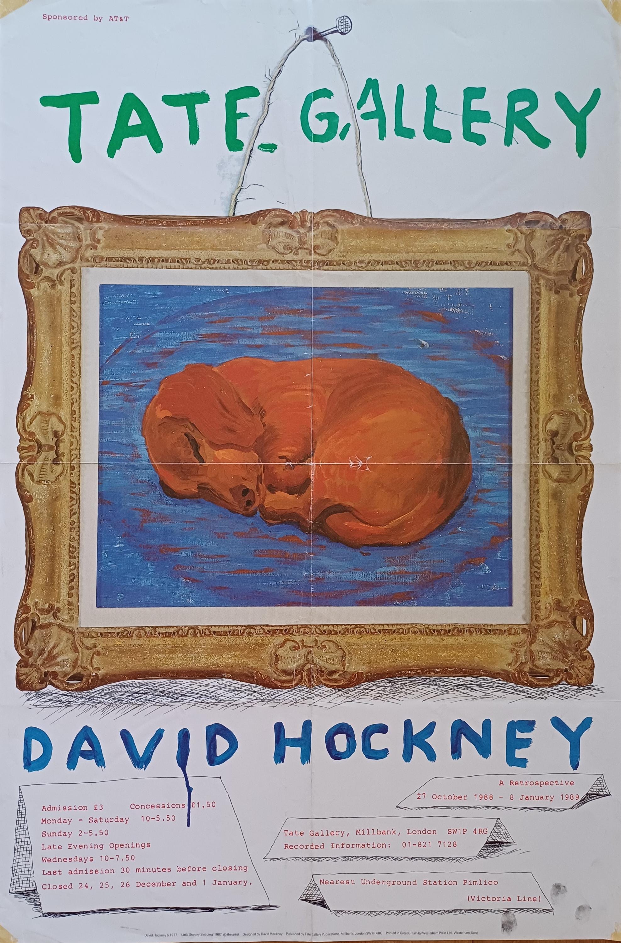 David Hockney original poster used - 19.9"×29.9" (50.5×76cm)