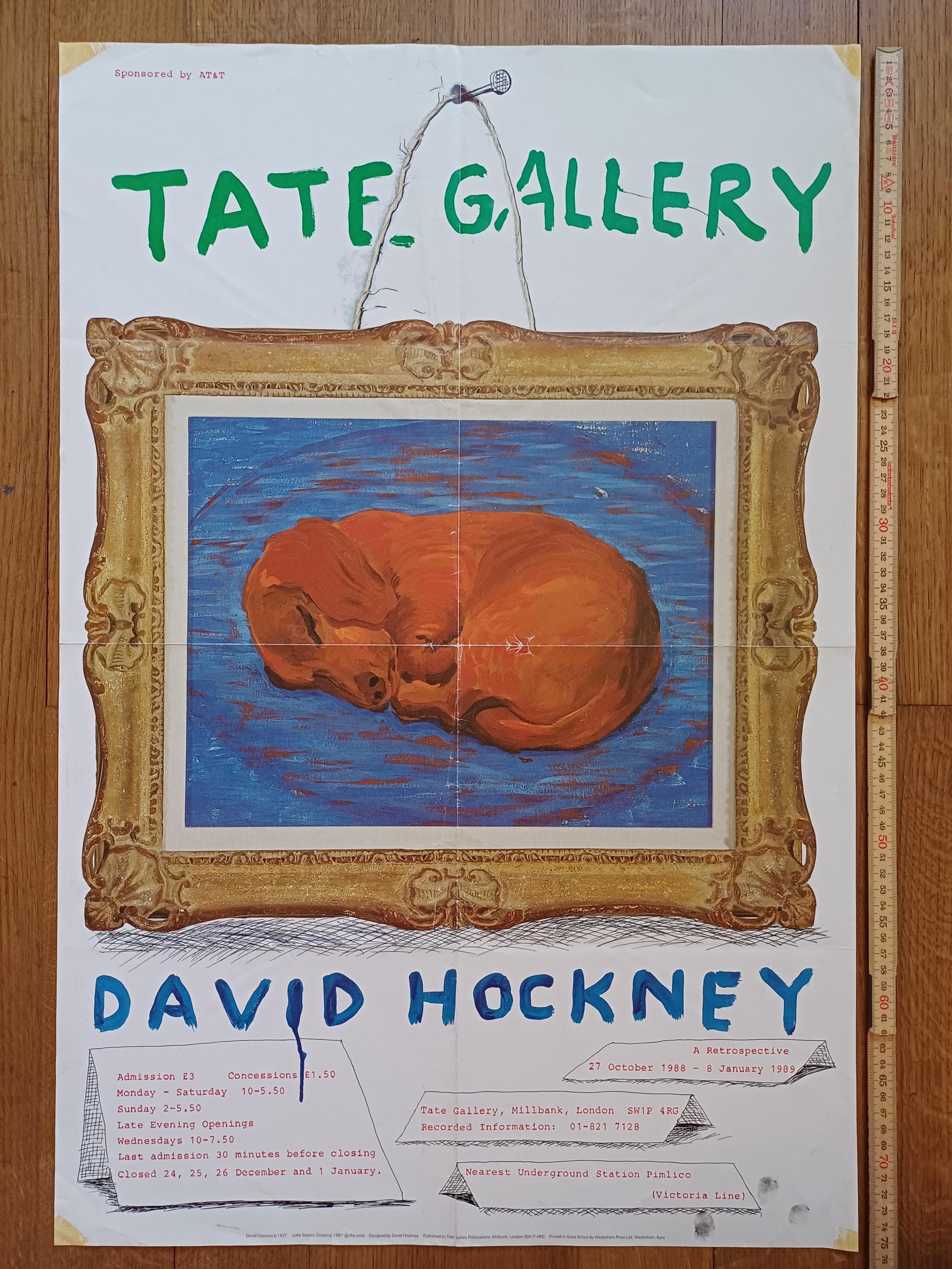 David Hockney original poster used - 19.9"×29.9" (50.5×76cm)