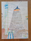 David Hockney original menu card used - 11.8"×16.5" (30×42cm)
