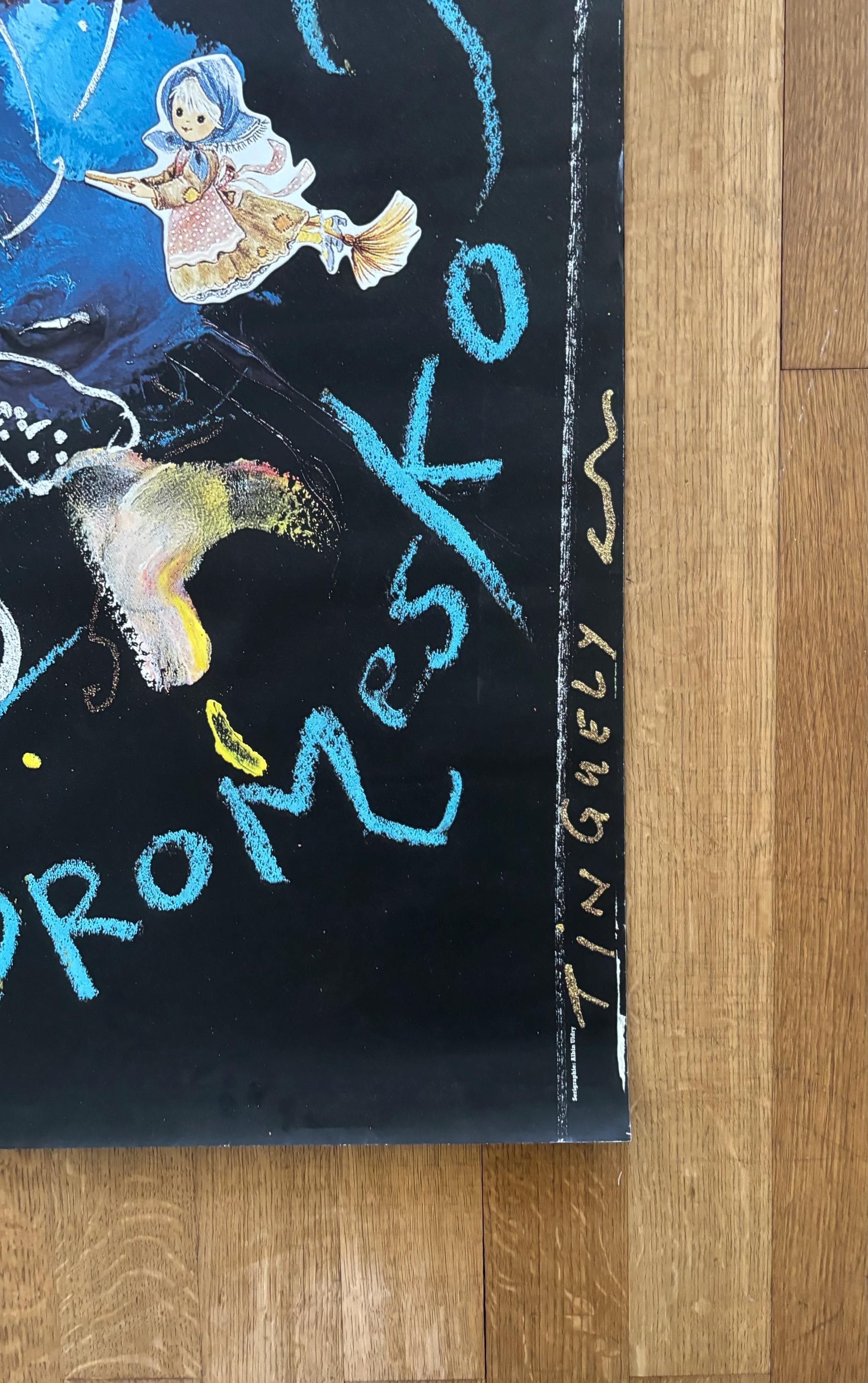 Jean Tinguely original art poster - 35.8"×50.4" (91×128cm)