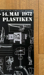 Bernhard Luginbühl original art exhibition poster - 35.6"×50.4" (90.5×128cm)