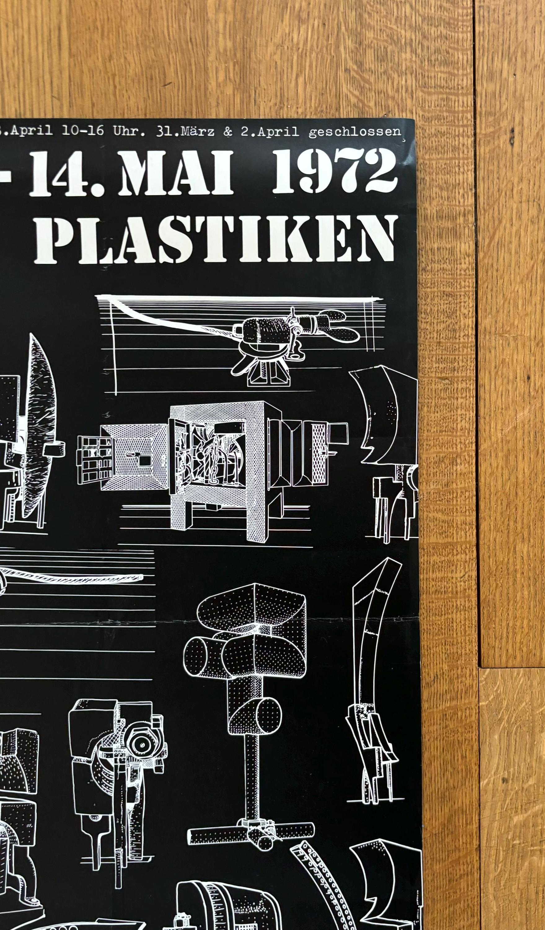 Bernhard Luginbühl original art exhibition poster - 35.6"×50.4" (90.5×128cm)