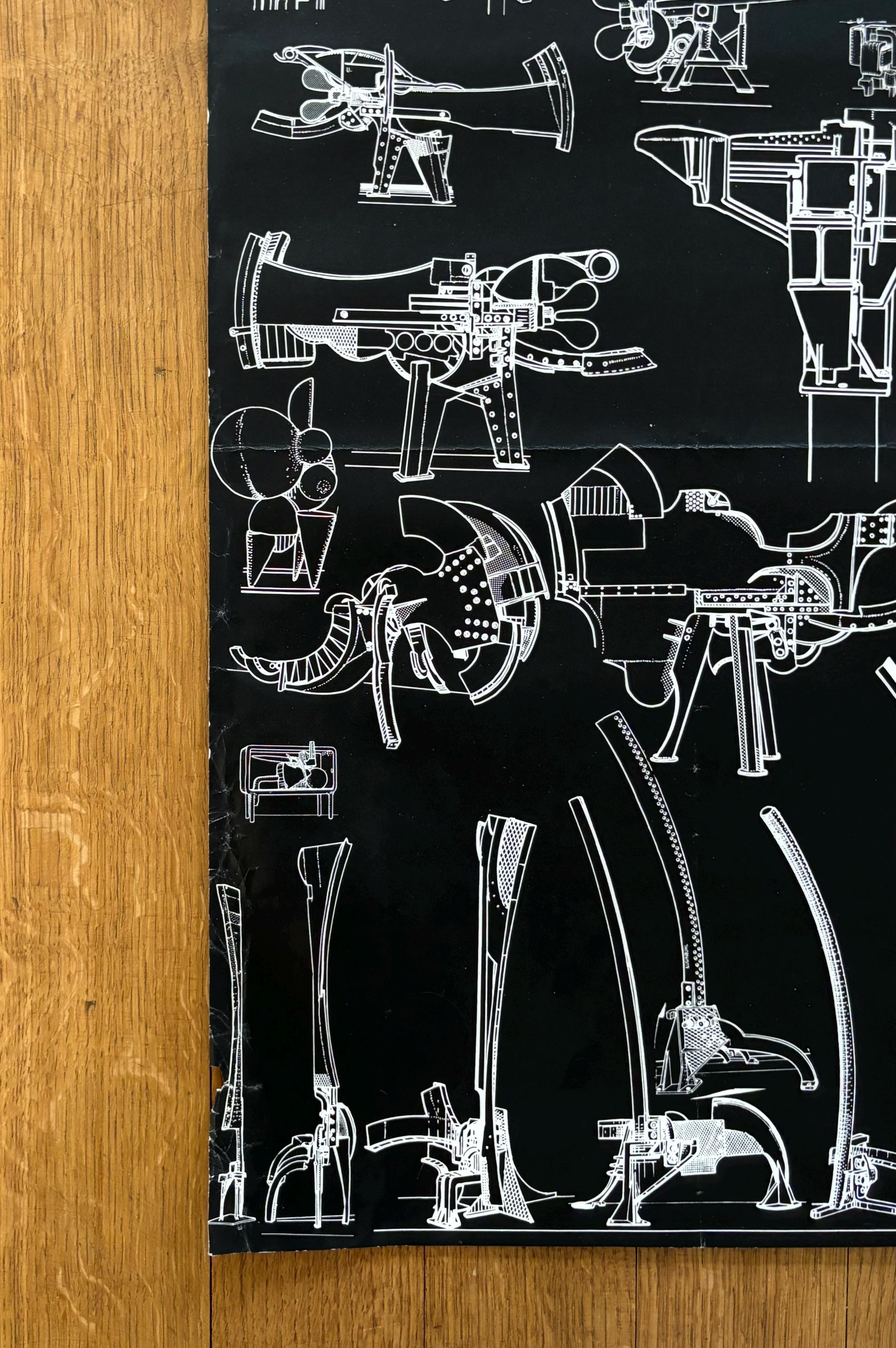 Bernhard Luginbühl original art exhibition poster - 35.6"×50.4" (90.5×128cm)