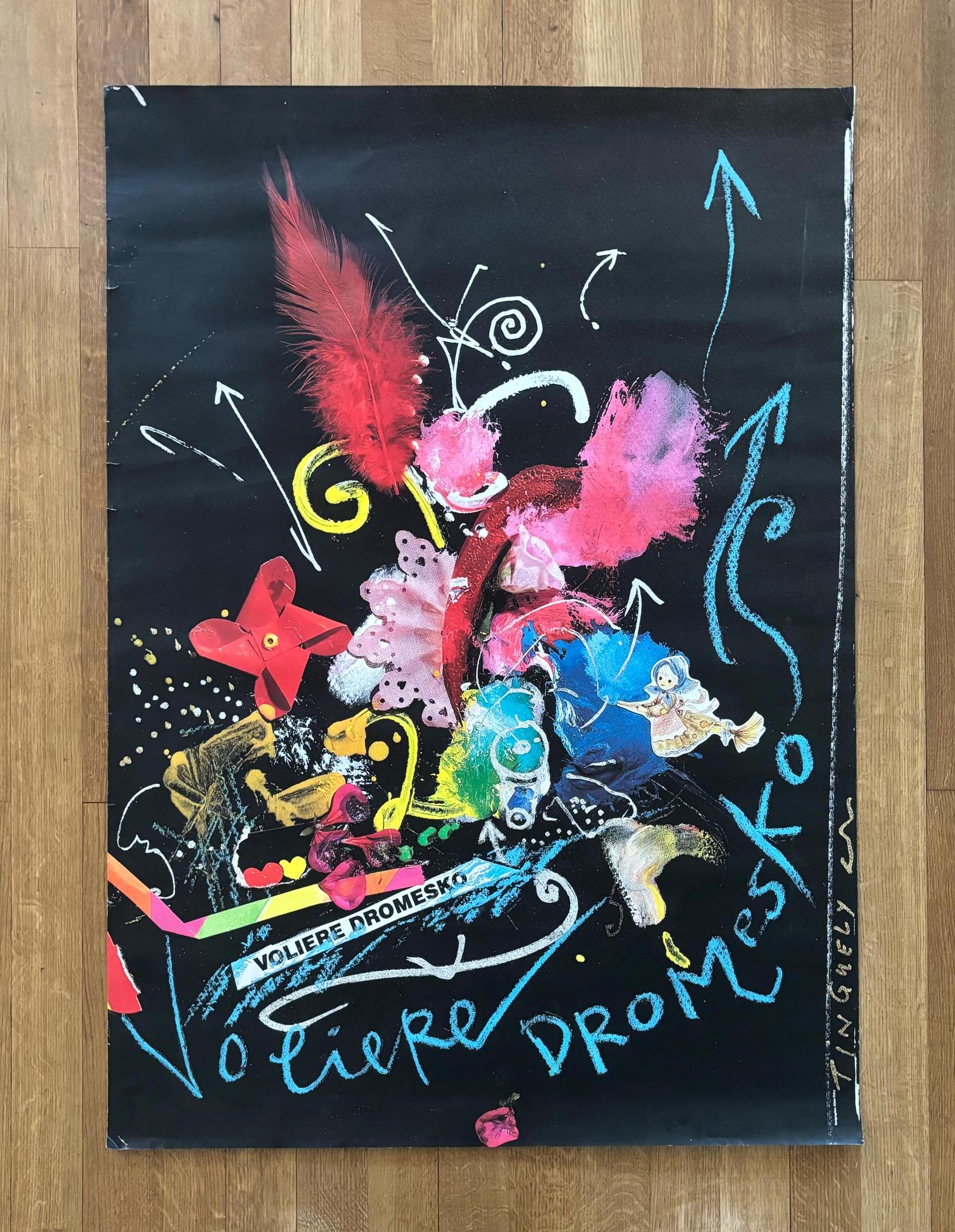 Jean Tinguely original art poster - 35.8"×50.4" (91×128cm)