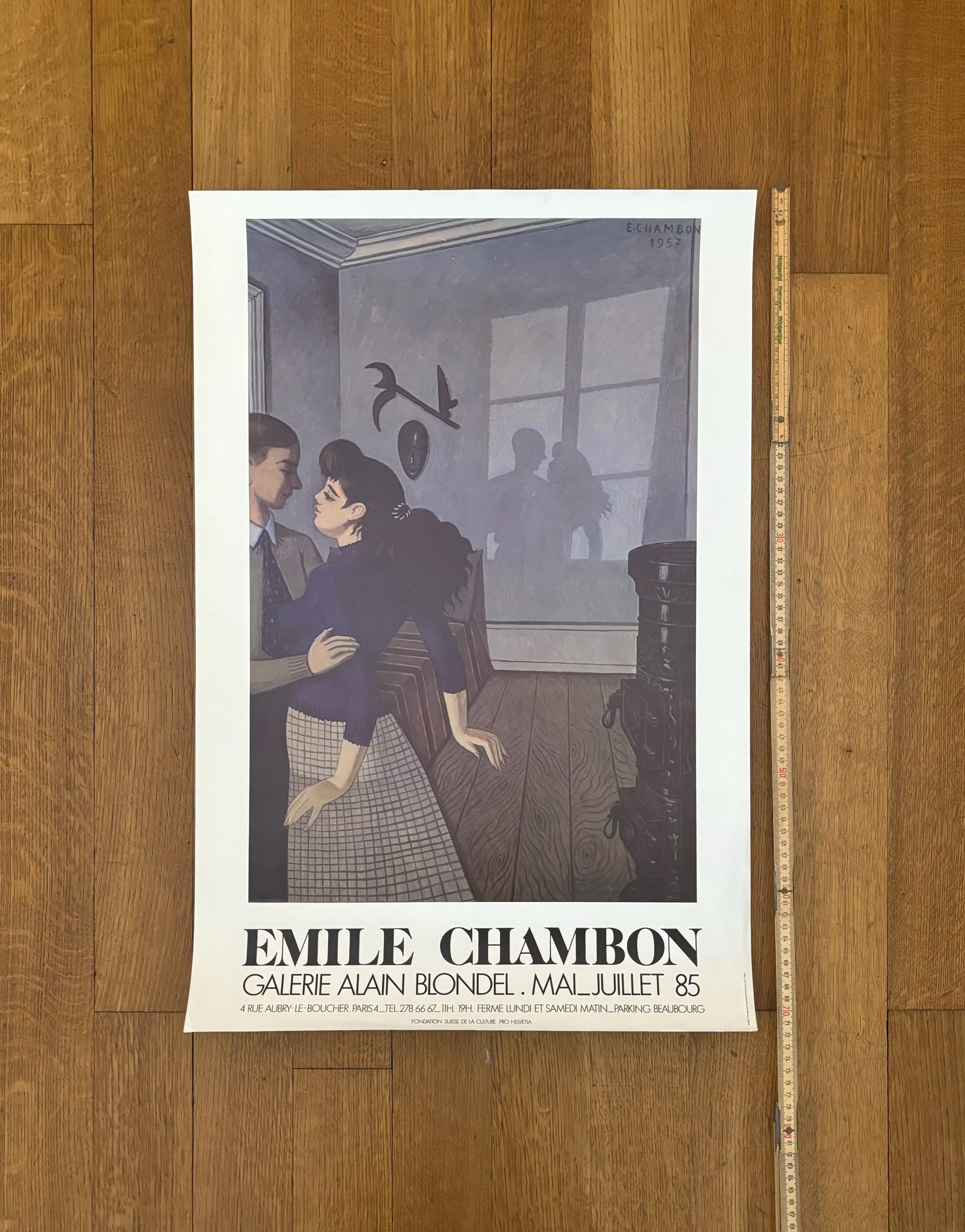 Affiche originale de l'exposition Emile Chambon - 48×71,5cm (18.9"×28.1")